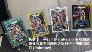 Panini Prizm系列折射卡與平行卡（Parallels）展示，湖人隊Magic Johnson砌彩虹（Rainbow）珍藏